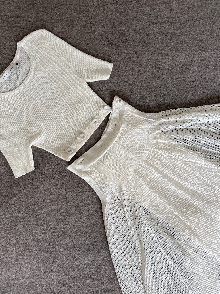 Christopher Esber Deconstruct Cocoon Mesh Dress White (Small)